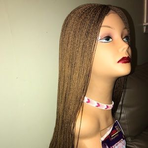Million twist braided wig on a closure